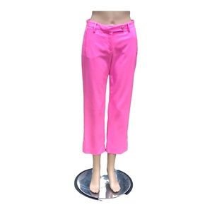 VERSACE bright pink capri pants with logo buttons Sz 6 eu 40